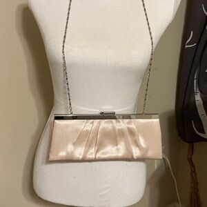 Jessica McClintock Satin Cream Clutch